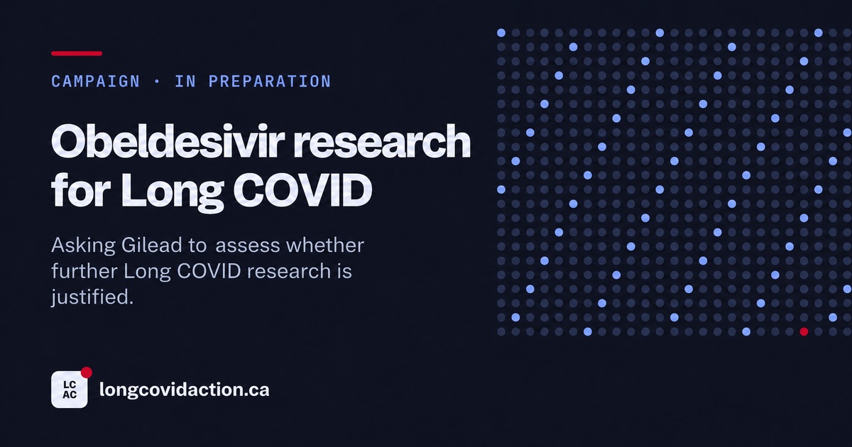 Obeldesivir research for Long COVID. Asking Gilead to assess whether further research is justified.